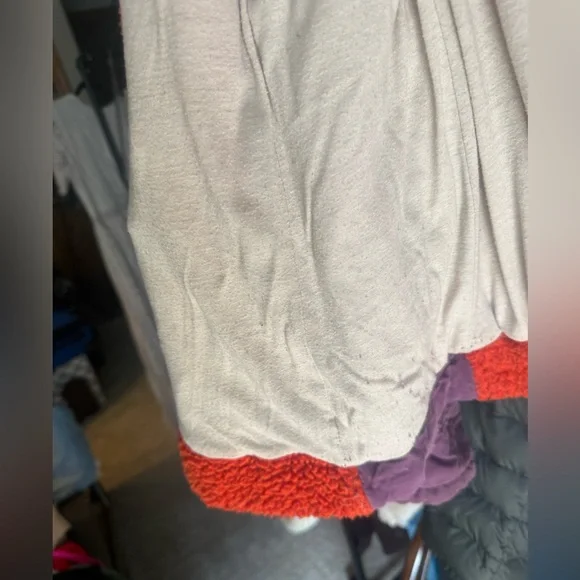 Free People Rivington fleece zip up size Small red with black purple vintage - Picture 14 of 16